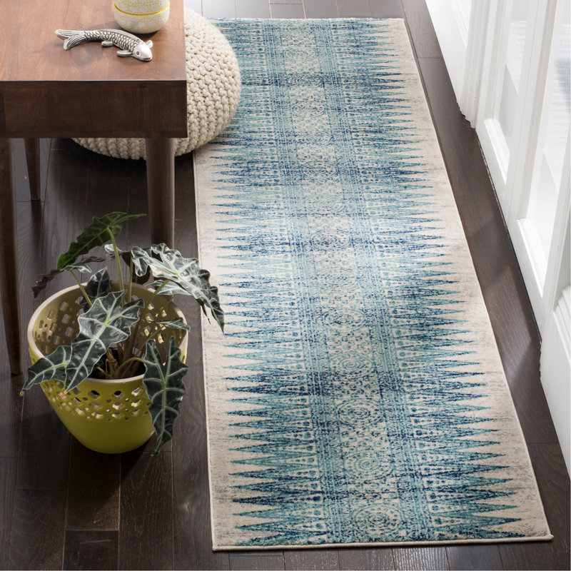 Elson Southwestern Turquoise/Ivory/Navy Blue Area Rug & Reviews Joss